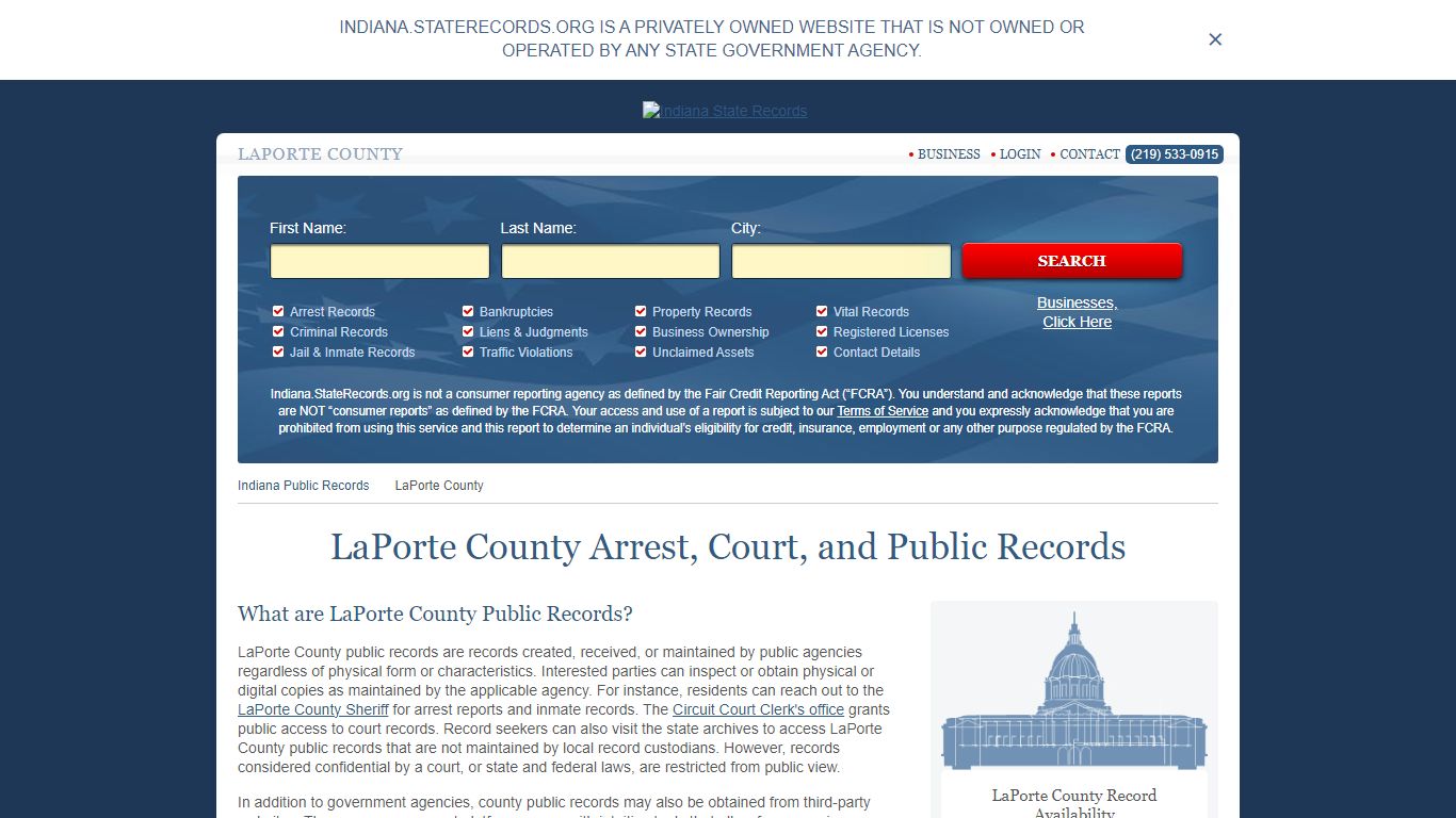 LaPorte County Arrest, Court, and Public Records